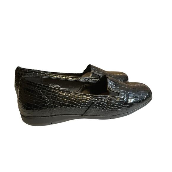 Comfort View Leisa Womens Flat Loafers 10.5M Black Croc Faux Patent Shoes - Picture 5 of 14